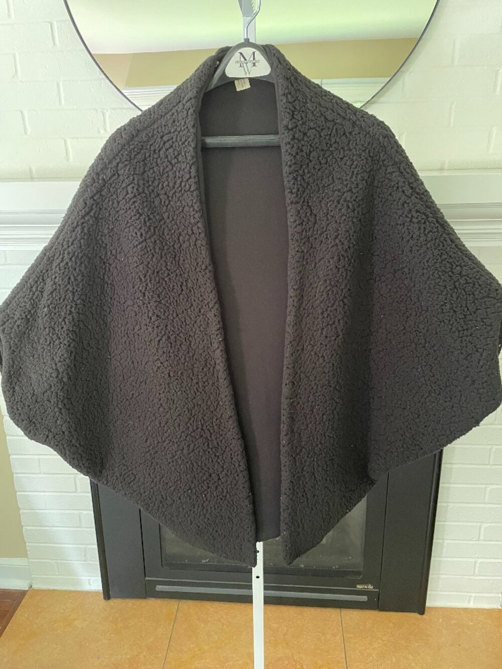 Michael Stars Reversible Black Sherpa Cocoon Vest Wrap - One Size